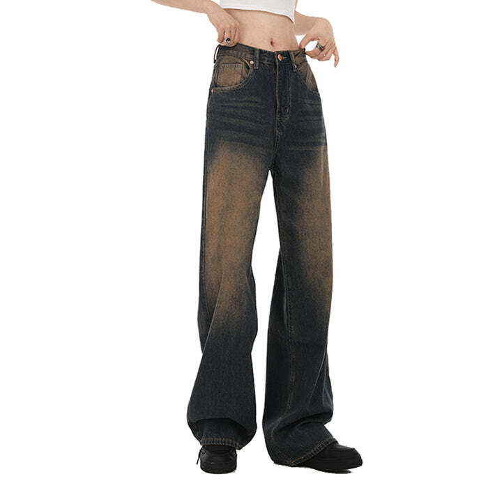 90's Kids Jeans in Washed Brown - Iconic Y2K Fashion Outfit for Fall