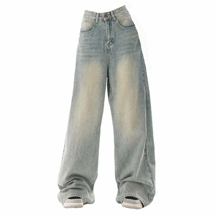 90's Light Wash Baggy Jeans - Iconic Y2K Fashion Outfit for Trendy Women