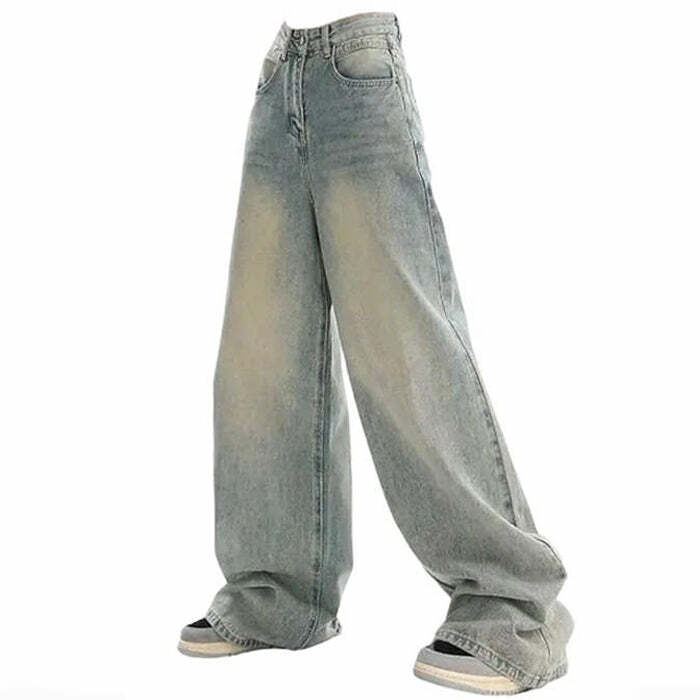 90's Light Wash Baggy Jeans - Iconic Y2K Fashion Outfit for Trendy Women