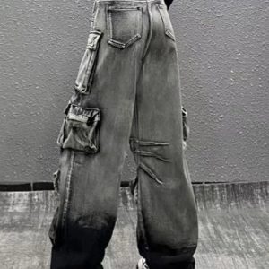 Ash Storm Cargo Jeans - Trendy 2000s Fashion Outfits, Y2K Style Essentials