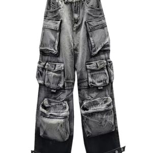 Ash Storm Cargo Jeans - Trendy 2000s Fashion Outfits, Y2K Style Essentials