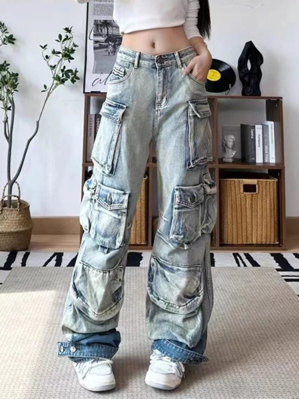 Ash Storm Cargo Jeans - Trendy 2000s Fashion Outfits, Y2K Style Essentials