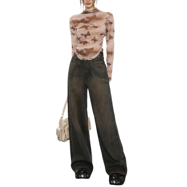 Basic Things Brown Jeans - Cute 2000s Outfits, Y2K Fashion Inspiration