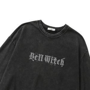 Bell Witch Gothic Long Sleeve Top - Y2K Fashion Outfit for 2000s Style