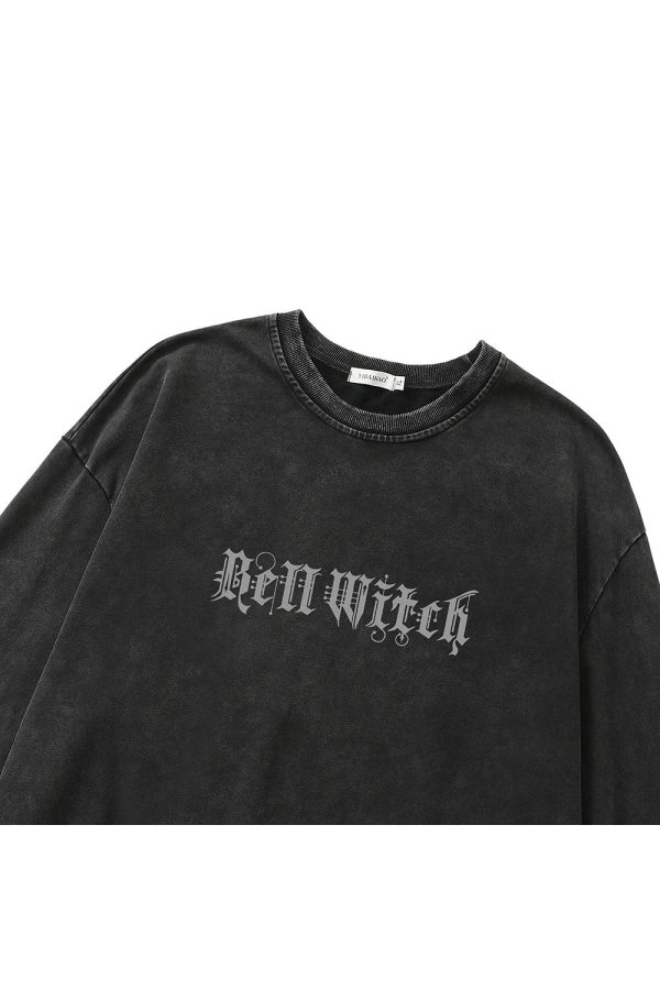 Bell Witch Gothic Long Sleeve Top - Y2K Fashion Outfit for 2000s Style