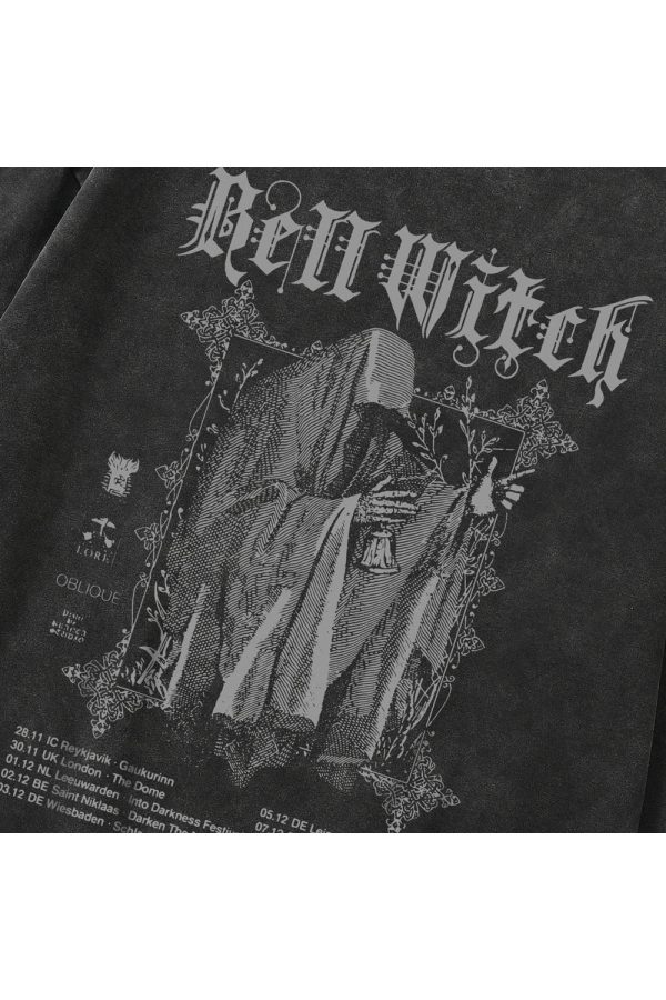 Bell Witch Gothic Long Sleeve Top - Y2K Fashion Outfit for 2000s Style