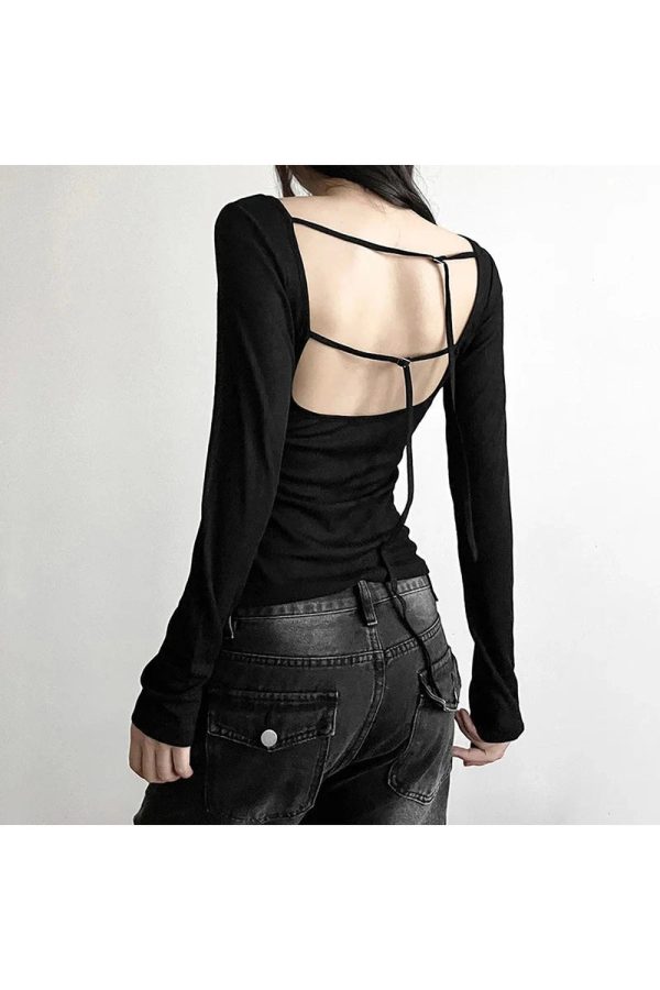 Black Off-Shoulder Ribbed Top - Cute 2000s Outfits & Y2K Fashion