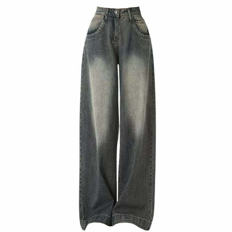 Black Washed Out Jeans - Iconic Y2K Fashion Outfit for Trendy Women