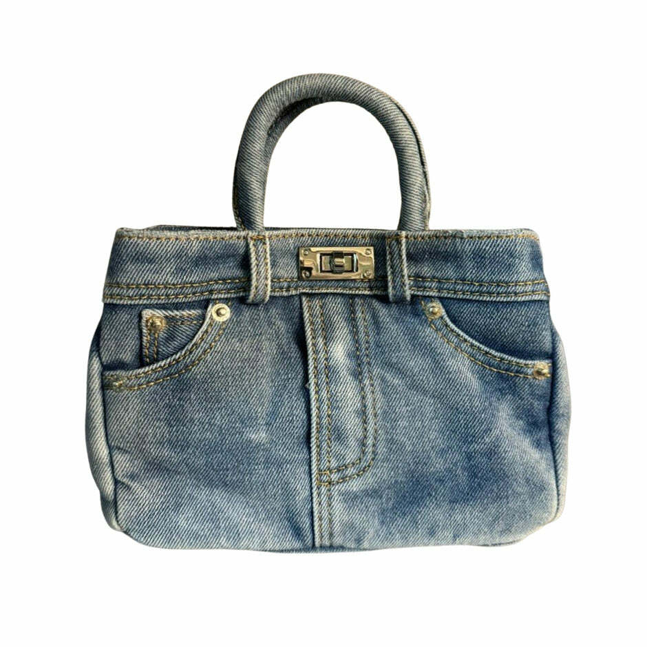 Blue Jeans Y2K Mini Handbag - Iconic 2000s Fashion Outfit Accessory