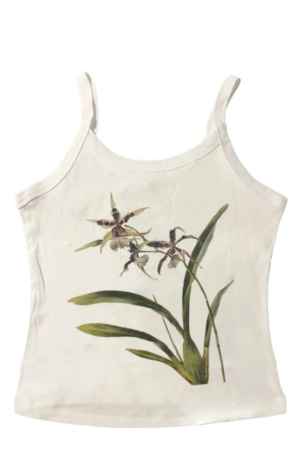 Botanical Bloom Tank Top - Trendy 2000s Fashion Outfit for Y2K Aesthetic