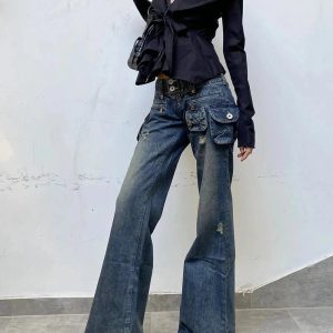 Cargo Chic Wide-Leg Jeans - Cute 2000s Outfits & Y2K Fashion Inspiration