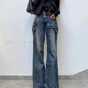 Cargo Chic Wide-Leg Jeans - Cute 2000s Outfits & Y2K Fashion Inspiration