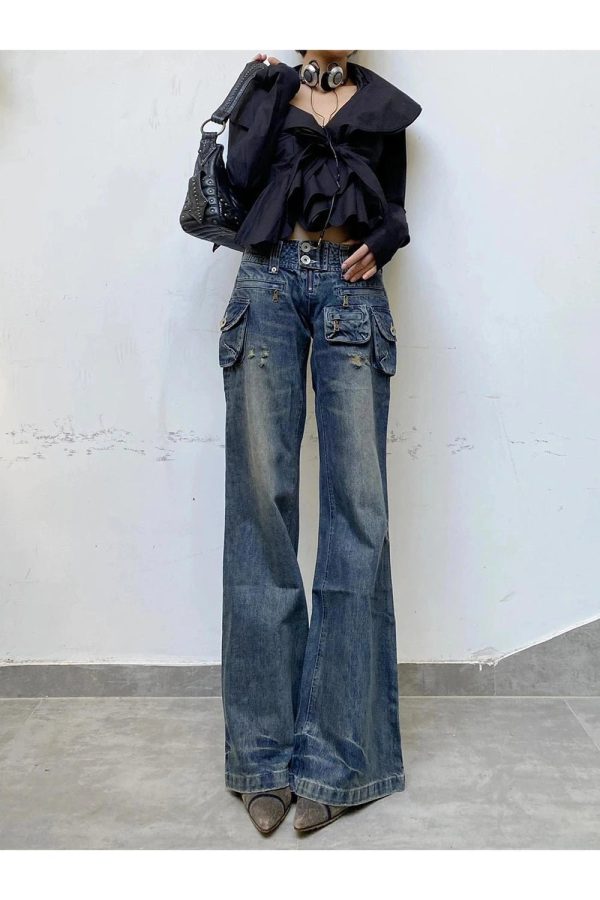 Cargo Chic Wide-Leg Jeans - Cute 2000s Outfits & Y2K Fashion Inspiration