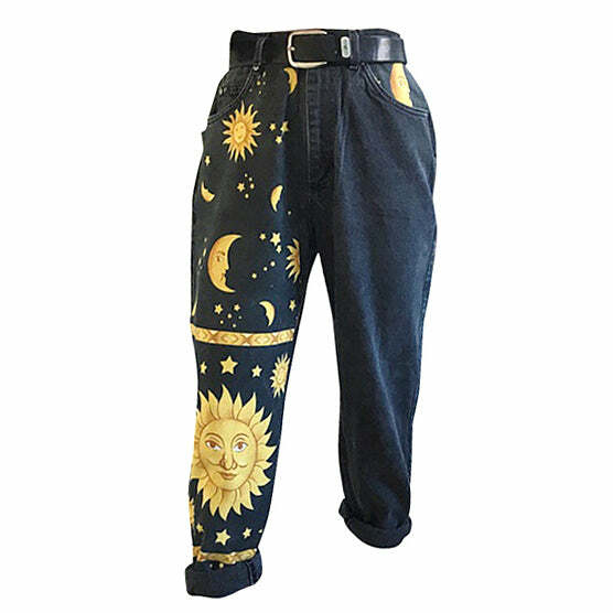 Celestial Magic Mom Jeans - Trendy 2000s Fashion Outfit for Y2K Style