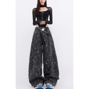 Cosmic Dust Wide-Leg Jeans - Cute 2000s Outfits & Y2K Fashion Inspiration