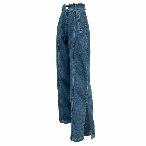 Dakota Slit Jeans - Trendy Y2K Fashion Outfit for 2000s Style Lovers