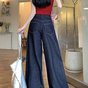 Dark Wash Wide-Leg Denim Jeans - Cute 2000s Outfits & Y2K Fashion