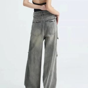 Distressed Oversized Baggy Jeans - Iconic Y2K Fashion Outfit for Fall