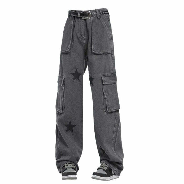 Downtown Girl Star Baggy Jeans - Iconic Y2K Fashion Outfit for Women