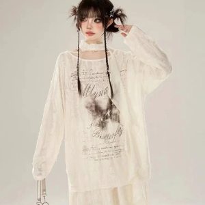 Ethereal Butterfly Poetic Top - Iconic Y2K Fashion Outfit for Fall 2000s