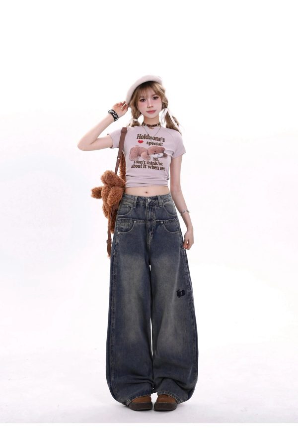 Extreme Wide-Leg Baggy Jeans - Iconic Y2K Fashion Outfits for Fall 2000s