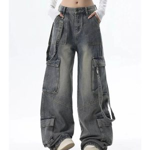 Extreme Wide-Leg Cargo Jeans - Iconic Y2K Fashion Outfit for Fall 2000s