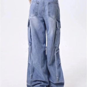 Extreme Wide-Leg Cargo Jeans - Iconic Y2K Fashion Outfit for Fall 2000s