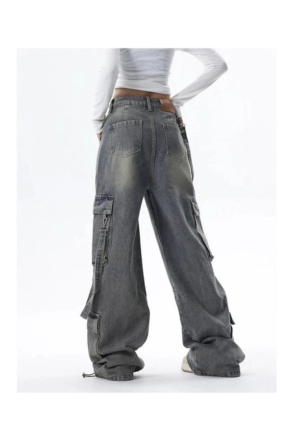 Extreme Wide-Leg Cargo Jeans - Iconic Y2K Fashion Outfit for Fall 2000s