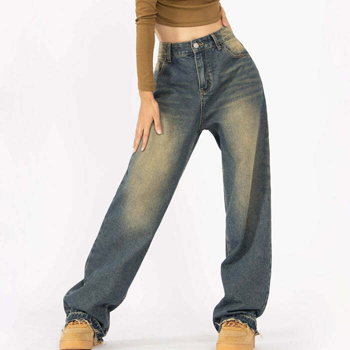 Fairy Grunge Baggy Jeans - Iconic Y2K Fashion Outfits for Trendy Looks