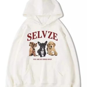 Fall Cute Puppy Graphic Hoodie - Y2K Fashion Outfit for 2000s Aesthetic