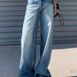 Fall Light Wash Wide-Leg Denim - Cute 2000s Outfits & Y2K Fashion