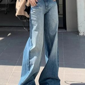 Fall Light Wash Wide-Leg Denim - Cute 2000s Outfits & Y2K Fashion