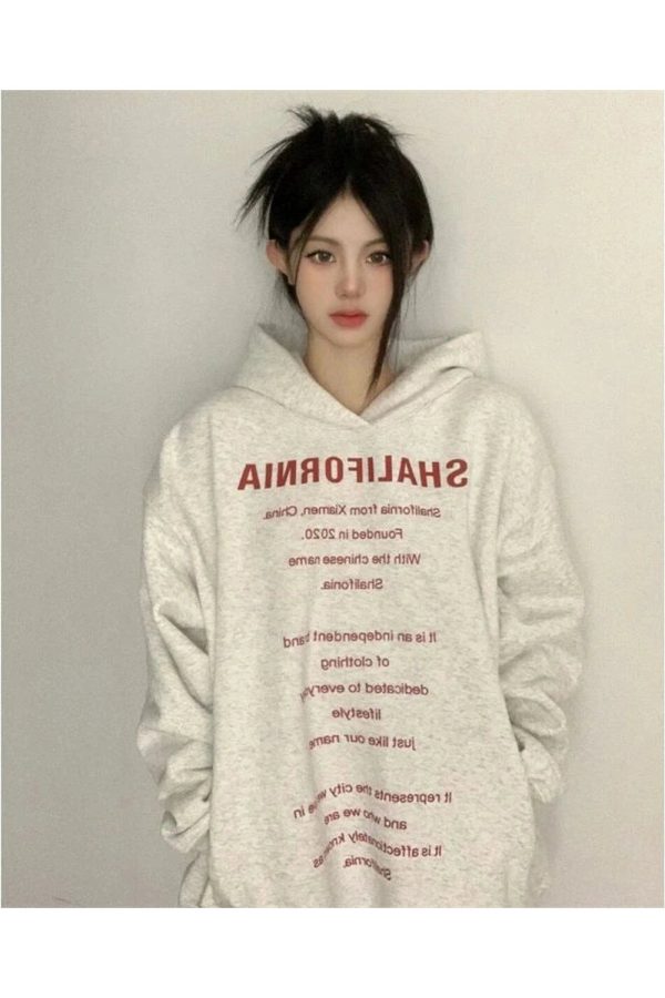 Fall Oversized Typography Statement Hoodie - Y2K 2000s Fashion Outfit