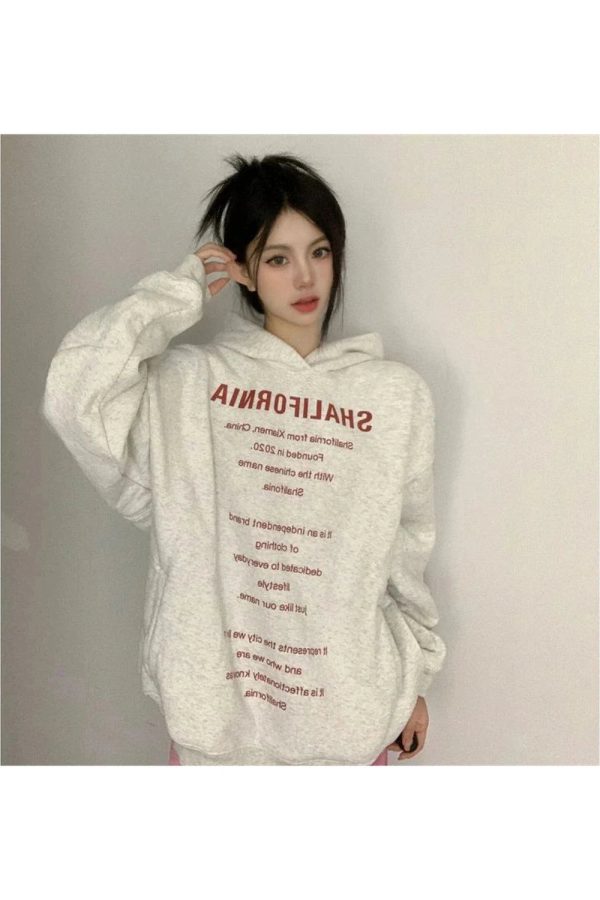 Fall Oversized Typography Statement Hoodie - Y2K 2000s Fashion Outfit