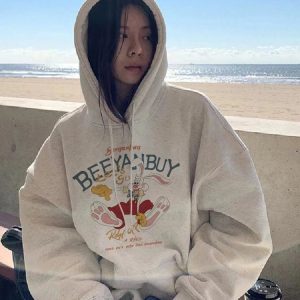 Fall Retro Cartoon Graphic Hoodie - Y2K Fashion Outfits & 2000s Style