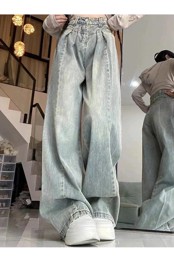 Fall Ultra Wide-Leg Baggy Jeans - Y2K Fashion Outfits & 2000s Style