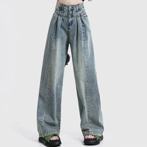 Fall Ultra Wide-Leg Baggy Jeans - Y2K Fashion Outfits & 2000s Style