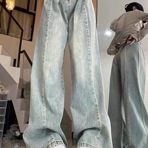 Fall Ultra Wide-Leg Baggy Jeans - Y2K Fashion Outfits & 2000s Style