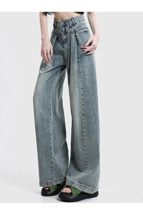 Fall Ultra Wide-Leg Baggy Jeans - Y2K Fashion Outfits & 2000s Style