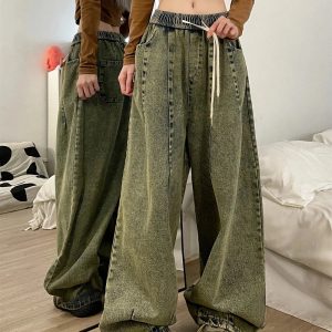 Fall Ultra-Wide Vintage Cargo Jeans - Cute 2000s Outfits & Y2K Fashion