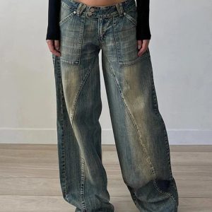 Fall Vintage Washed Baggy Jeans - Cute 2000s Outfits & Y2K Fashion