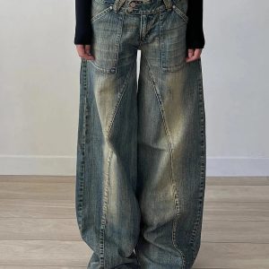 Fall Vintage Washed Baggy Jeans - Cute 2000s Outfits & Y2K Fashion