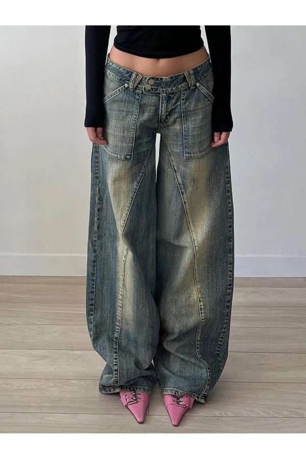 Fall Vintage Washed Baggy Jeans - Cute 2000s Outfits & Y2K Fashion