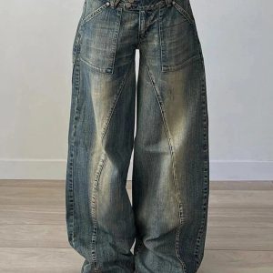 Fall Vintage Washed Baggy Jeans - Cute 2000s Outfits & Y2K Fashion