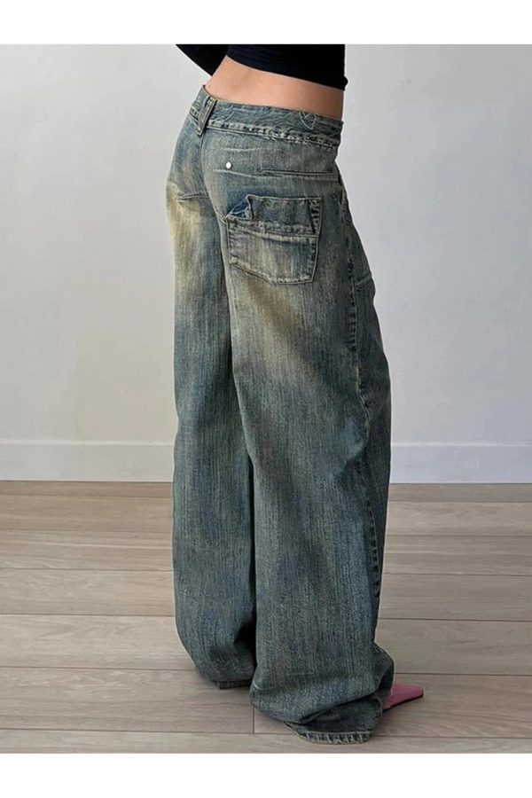 Fall Vintage Washed Baggy Jeans - Cute 2000s Outfits & Y2K Fashion