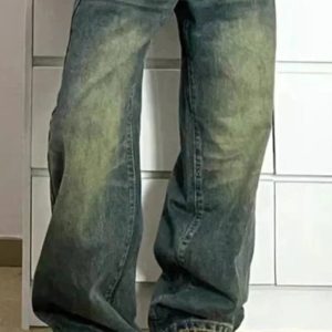 Fall Washed Low-Rise Baggy Jeans - Y2K Fashion Outfits for Trendy Looks