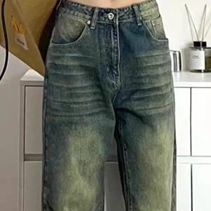 Fall Washed Low-Rise Baggy Jeans - Y2K Fashion Outfits for Trendy Looks