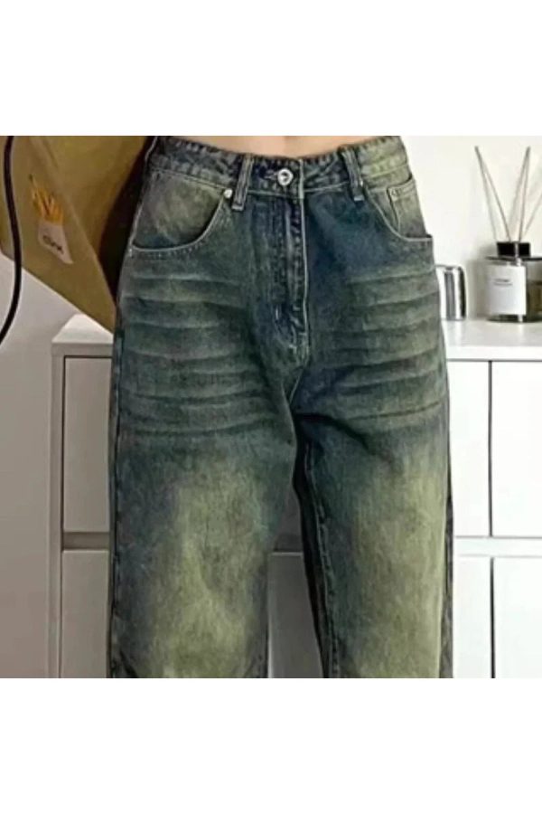 Fall Washed Low-Rise Baggy Jeans - Y2K Fashion Outfits for Trendy Looks