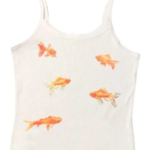 Goldfish Serenity Tank Top - Trendy 2000s Fashion Outfit for Y2K Aesthetic