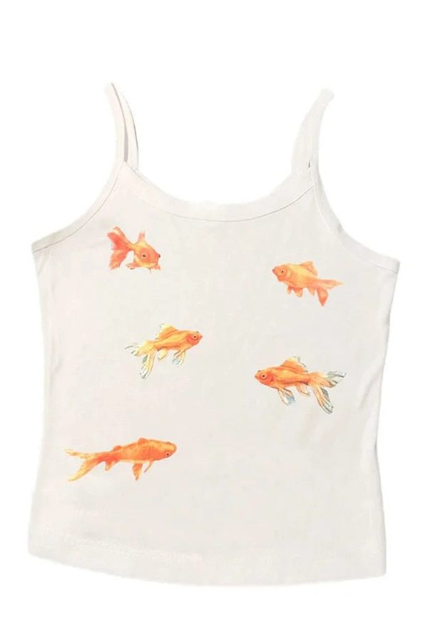 Goldfish Serenity Tank Top - Trendy 2000s Fashion Outfit for Y2K Aesthetic